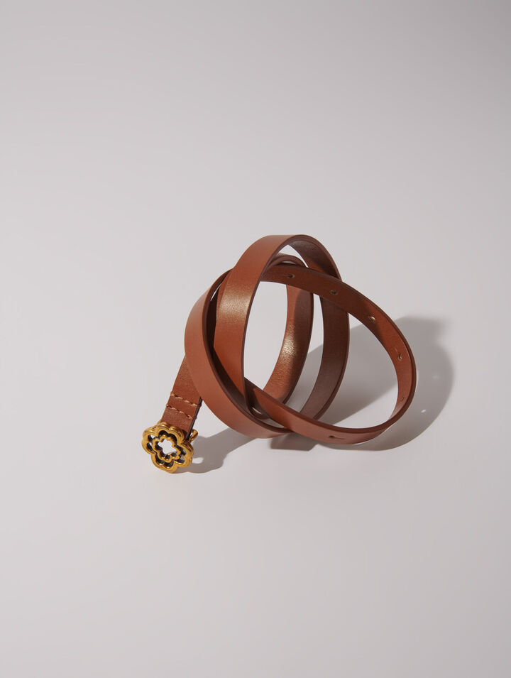 Schmaler G&uuml;rtel mit Clover-Logo