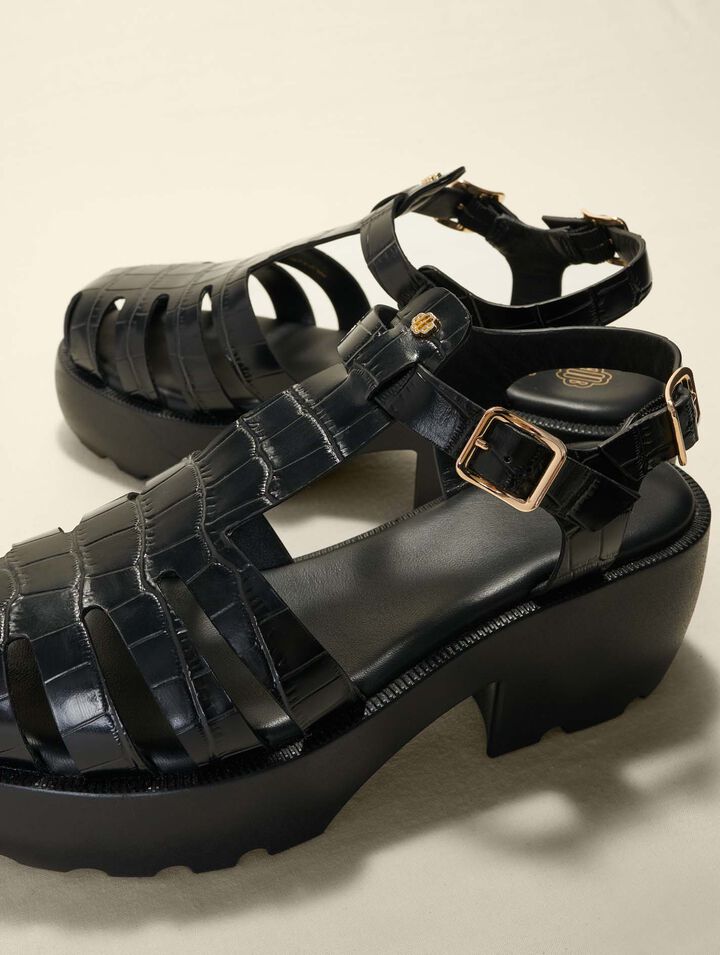 Profilierte Ledersandalen