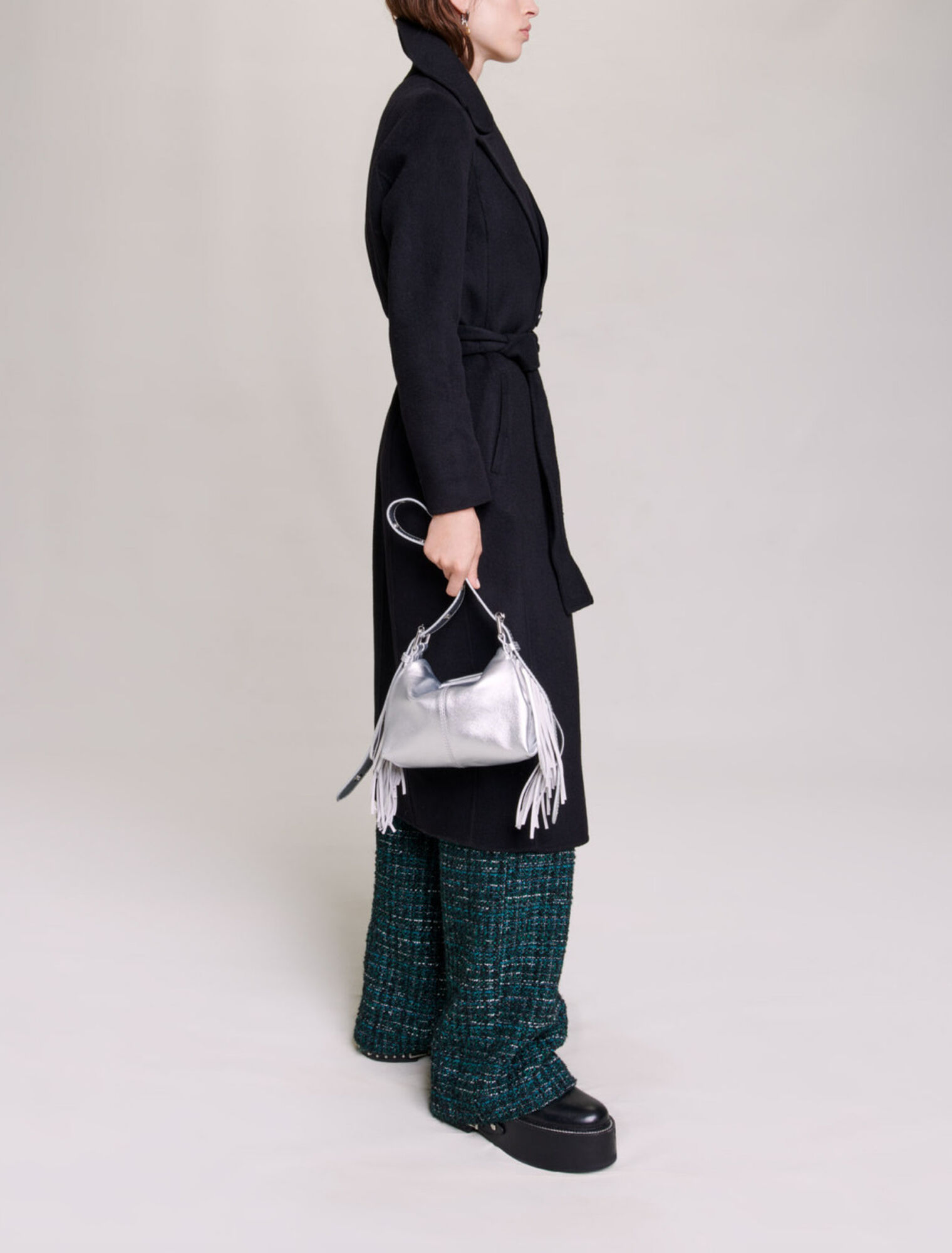 Doubleface-Mantel mit Gürtel