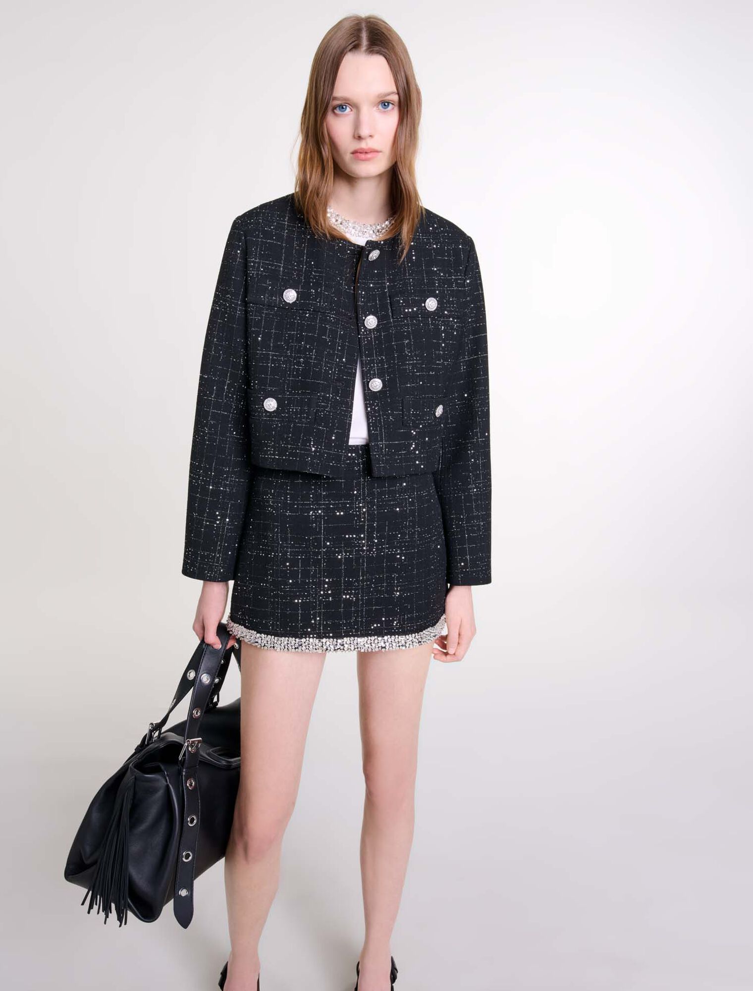 Kurze Tweedjacke