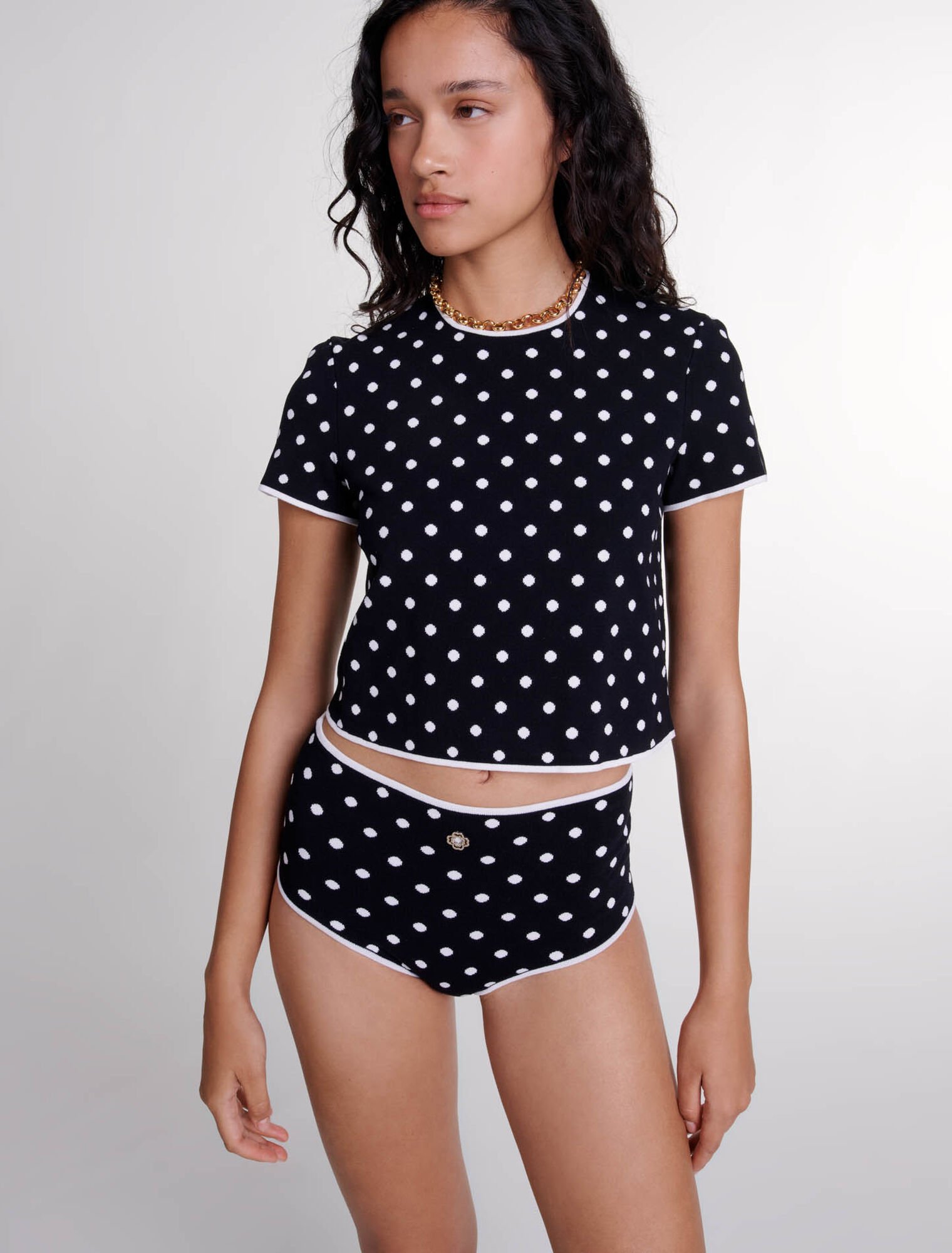 Kurze Hose aus Jacquard-Strick 