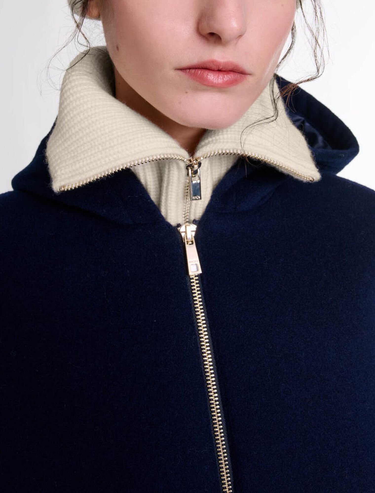 Zip-Kragen aus Wolle und Kaschmir