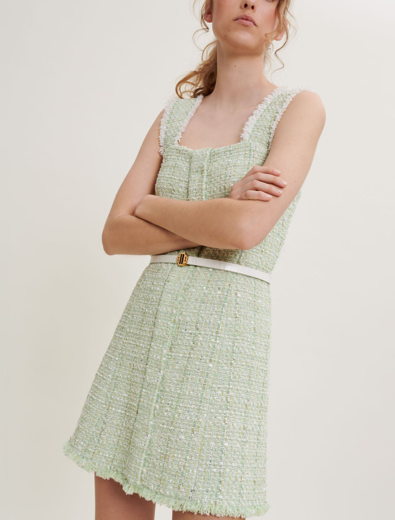 Tweedkleid mit Glanz