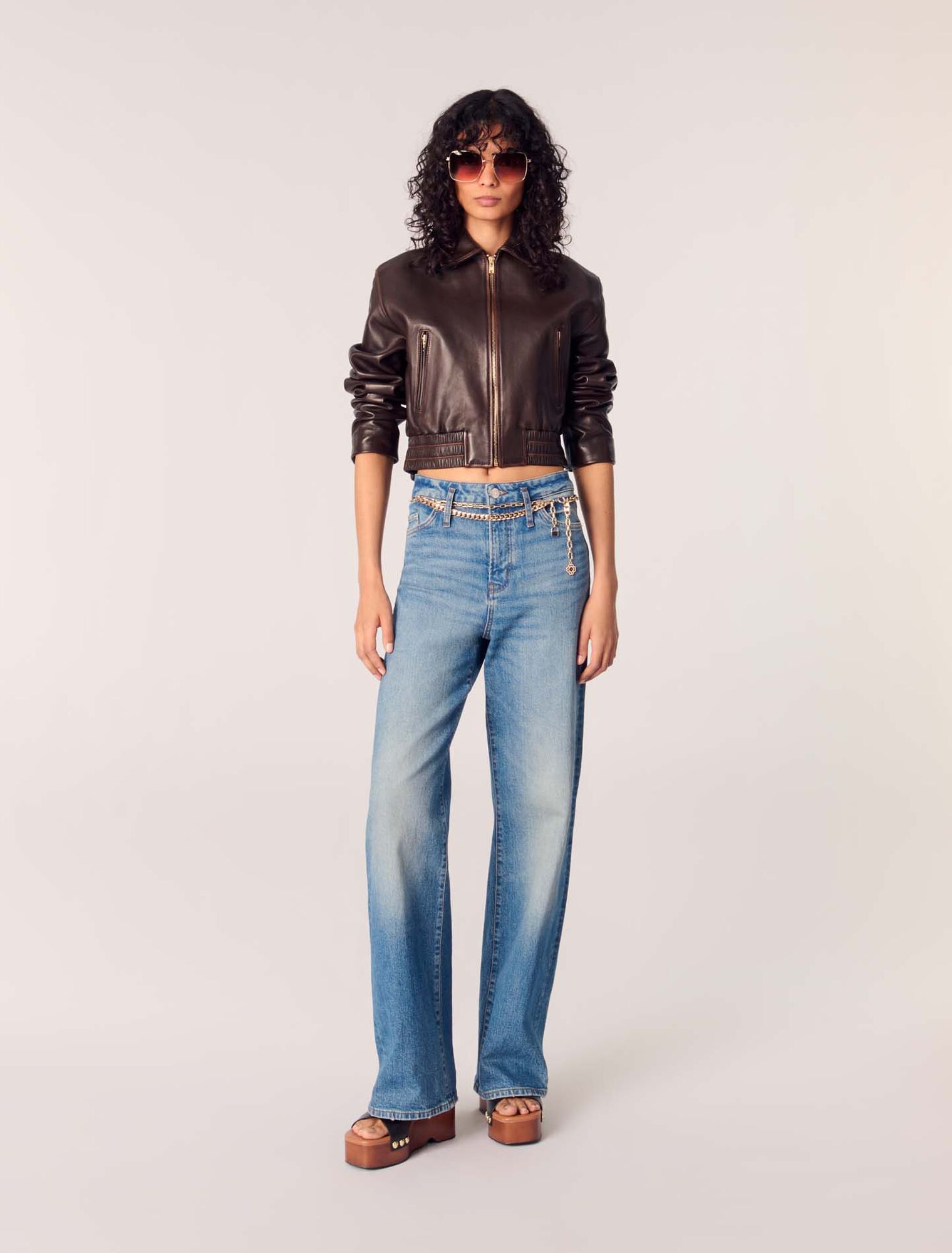 Jacke aus Leder im Vintage-Look