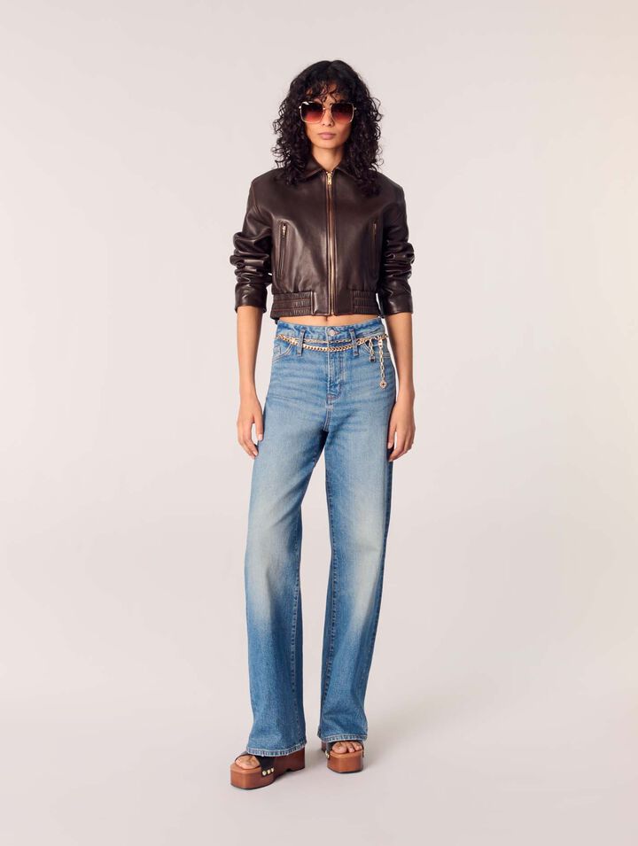 Jacke aus Leder im Vintage-Look