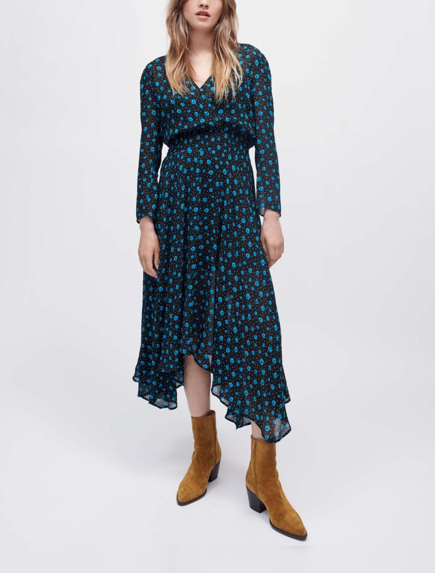 Chiffonkleid mit Leopardendruck