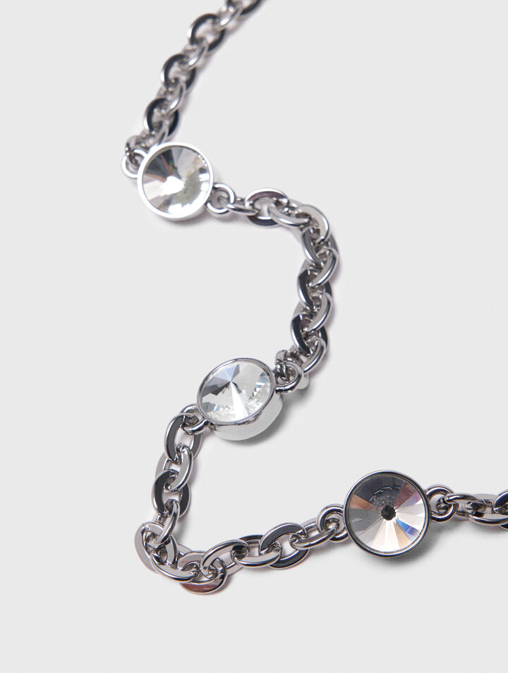 Kurze Schulterkette mit Strass
