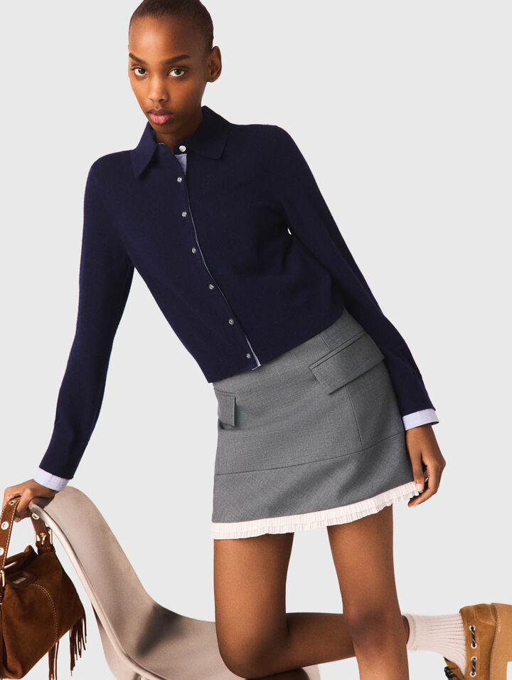 A-Linien-Rock aus Popeline mit Band