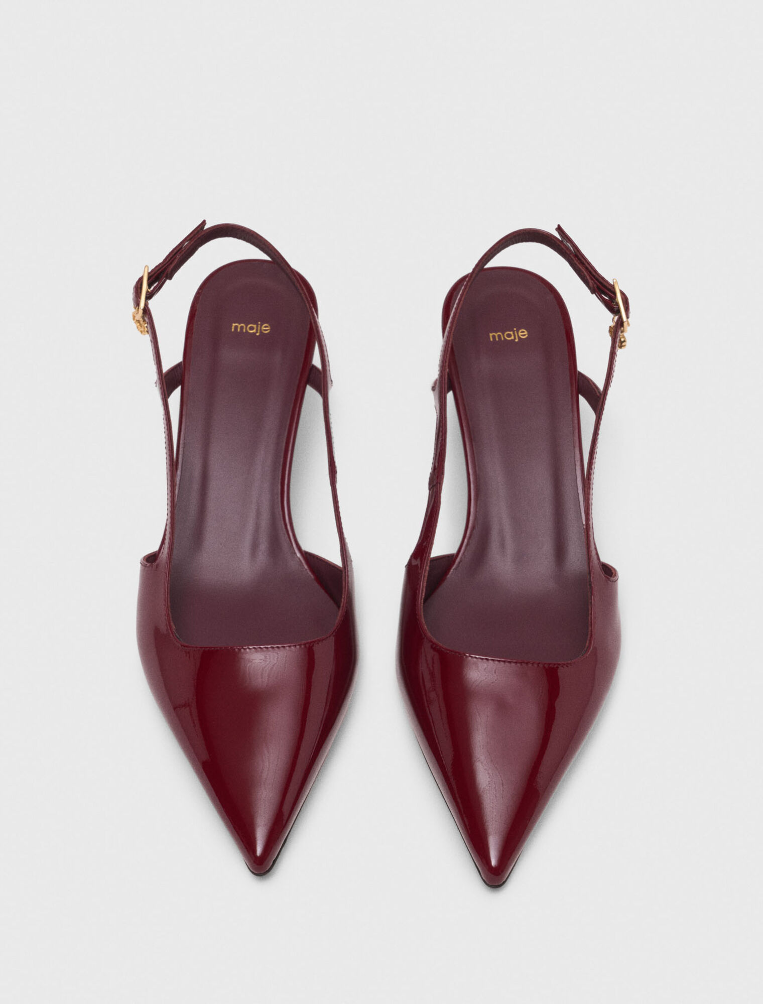 Slingback-Pumps aus Lackleder