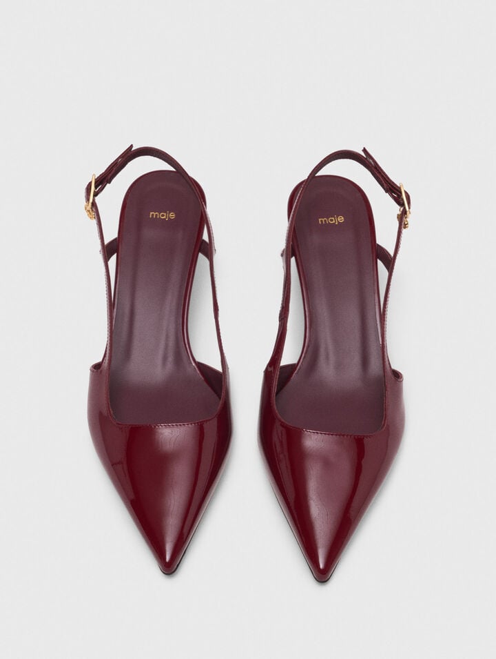 Slingback-Pumps aus Lackleder