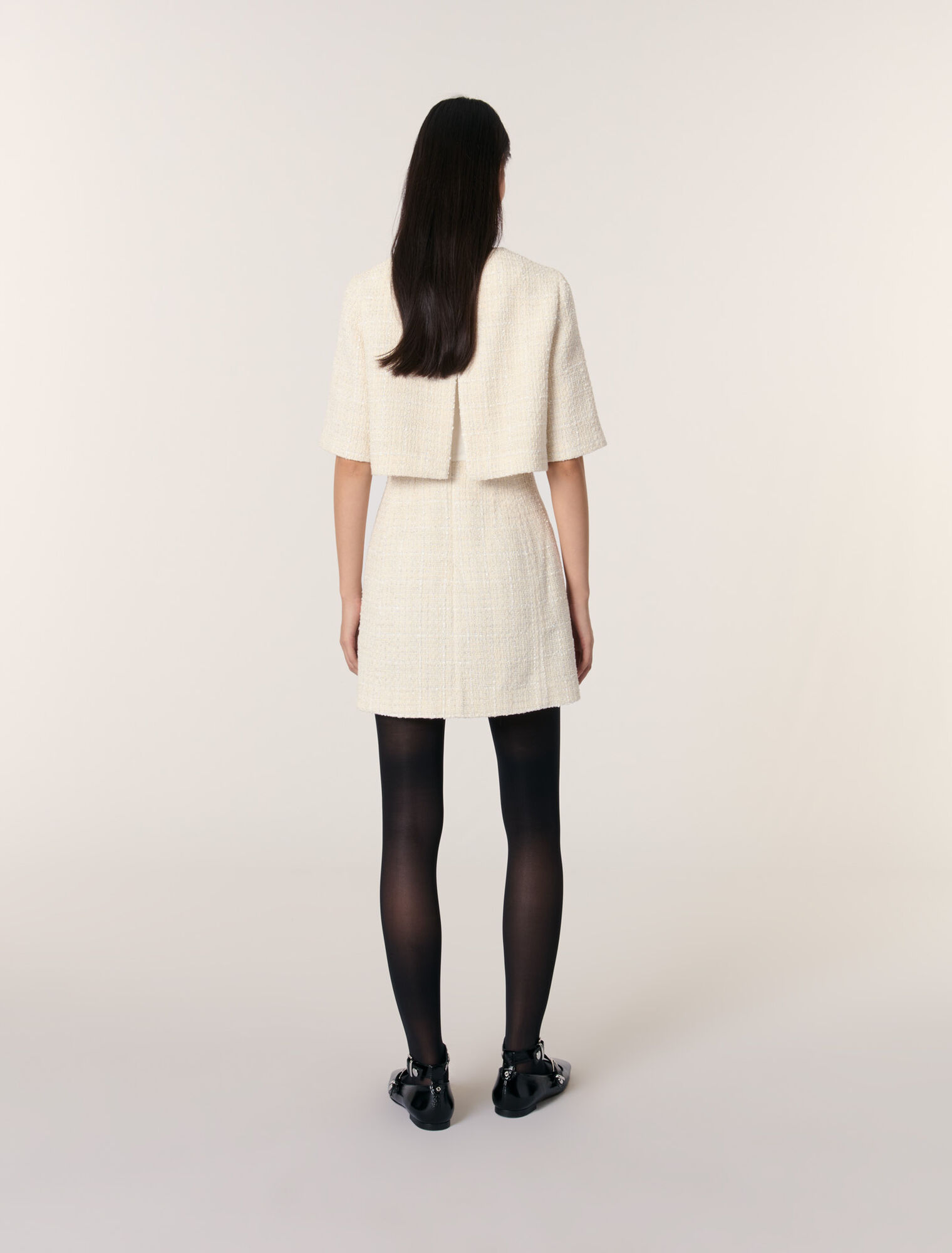 Kurzes 2-in-1-Kleid aus Tweed