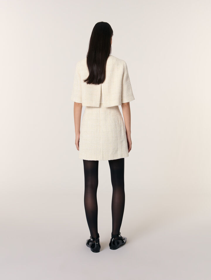 Kurzes 2-in-1-Kleid aus Tweed