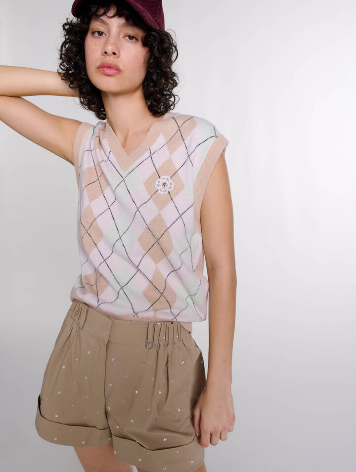 Ärmelloser Pullover aus Wollgemisch