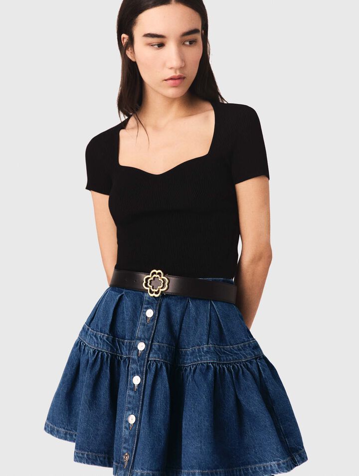 Lederg&uuml;rtel mit Clover-Logo