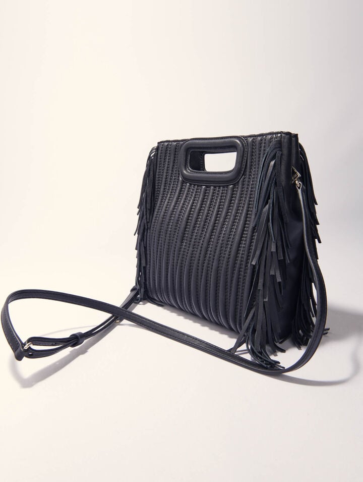 Tasche M aus gestepptem Leder