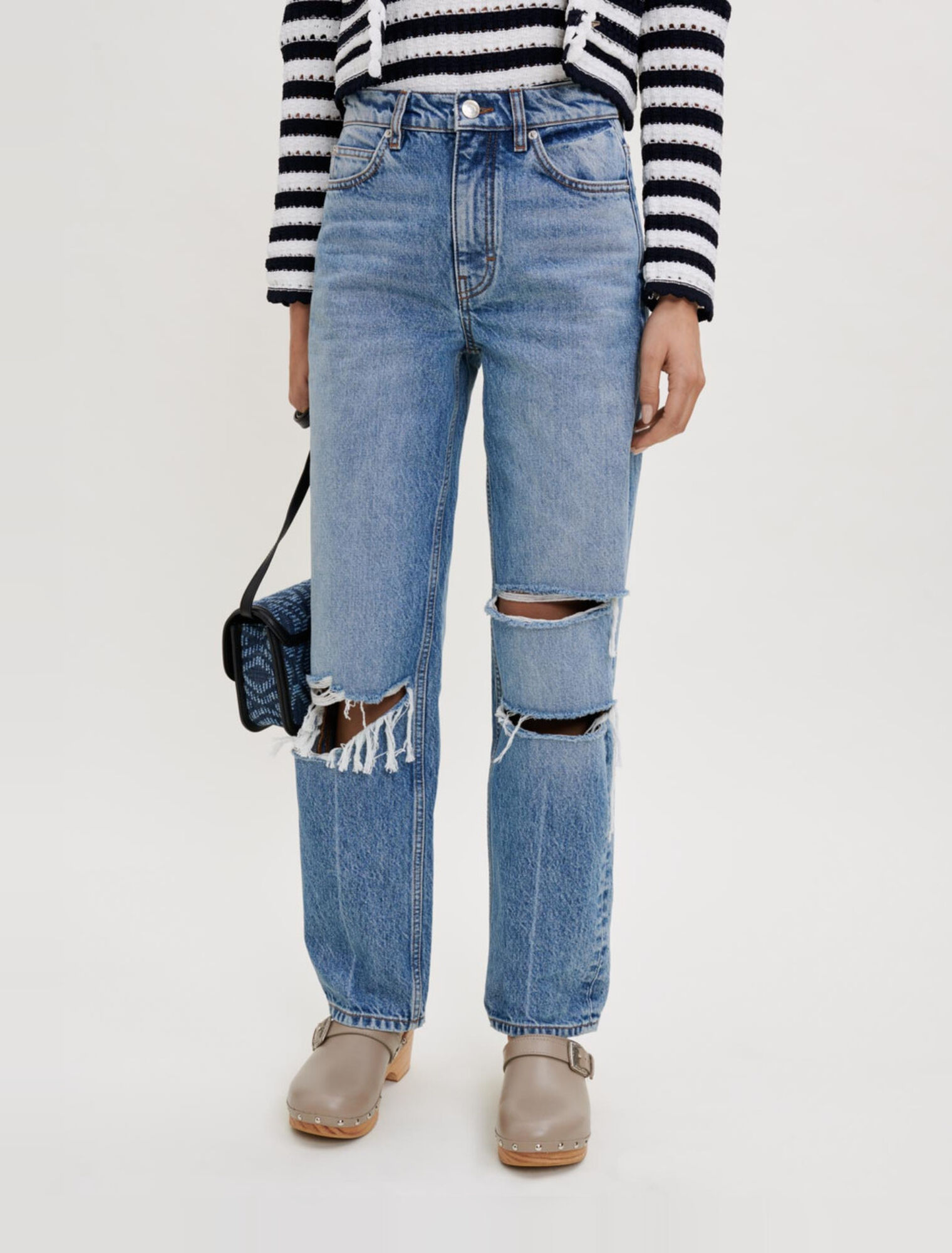 Gerade geschnittene Destroyed-Jeans