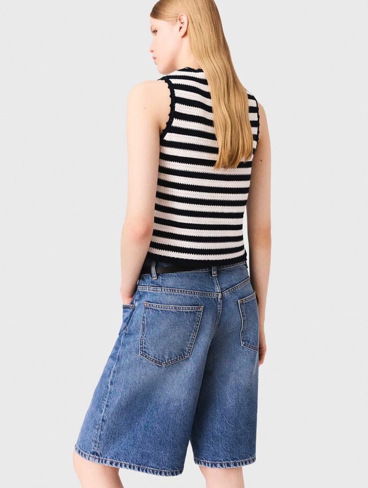 Denim-Bermudashorts