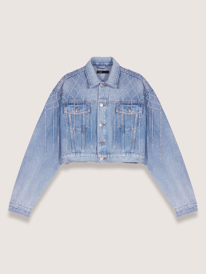 Blouson aus Jeans mit Strass