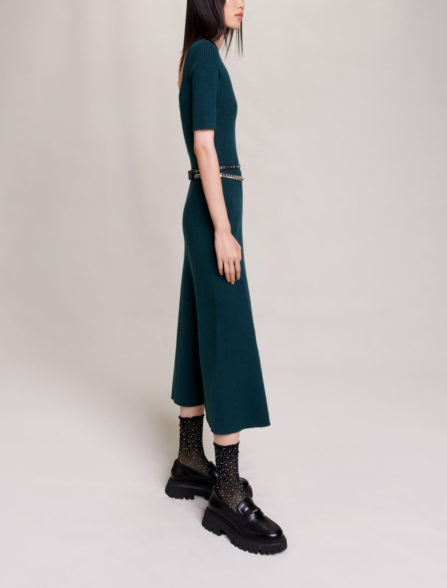 Langes Strickkleid