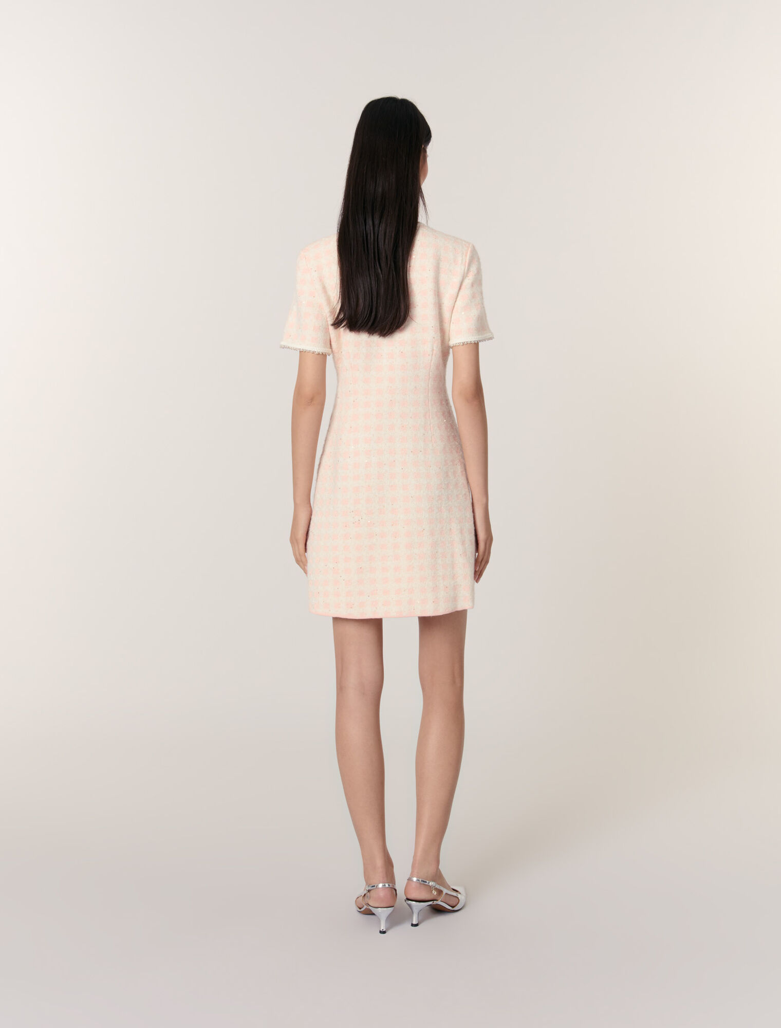 Kurzes Strickkleid mit Tweed-Optik