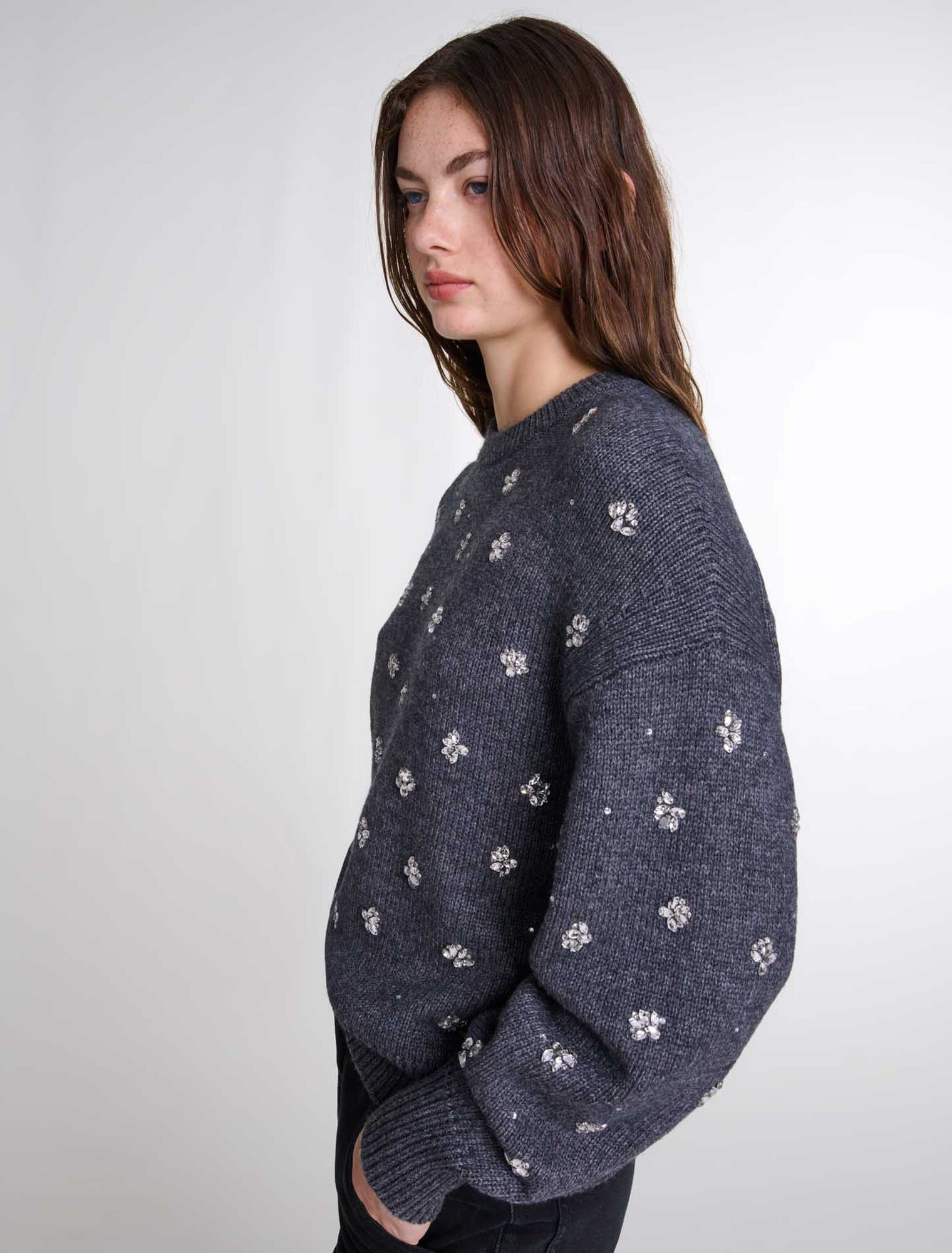 Strickpullover mit Strass