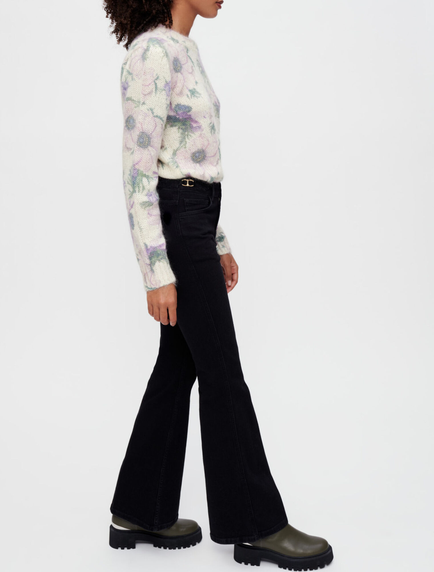 Flare-Jeans mit Korsage