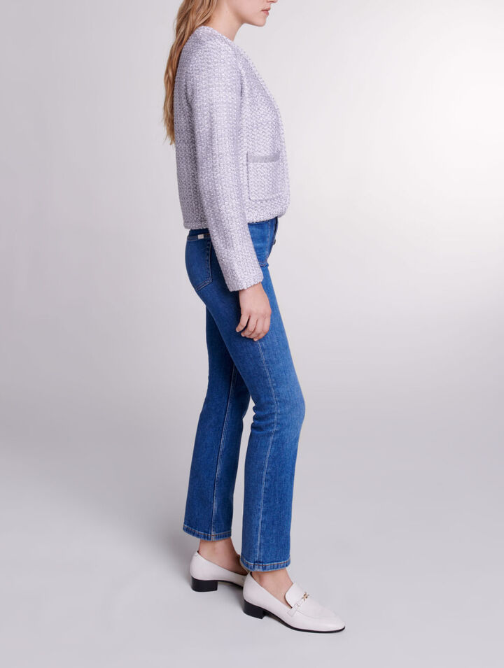 Strick-Cardigan in Tweed-Optik
