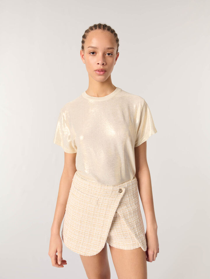 Trompe-l'Oeil-Shorts aus Tweed