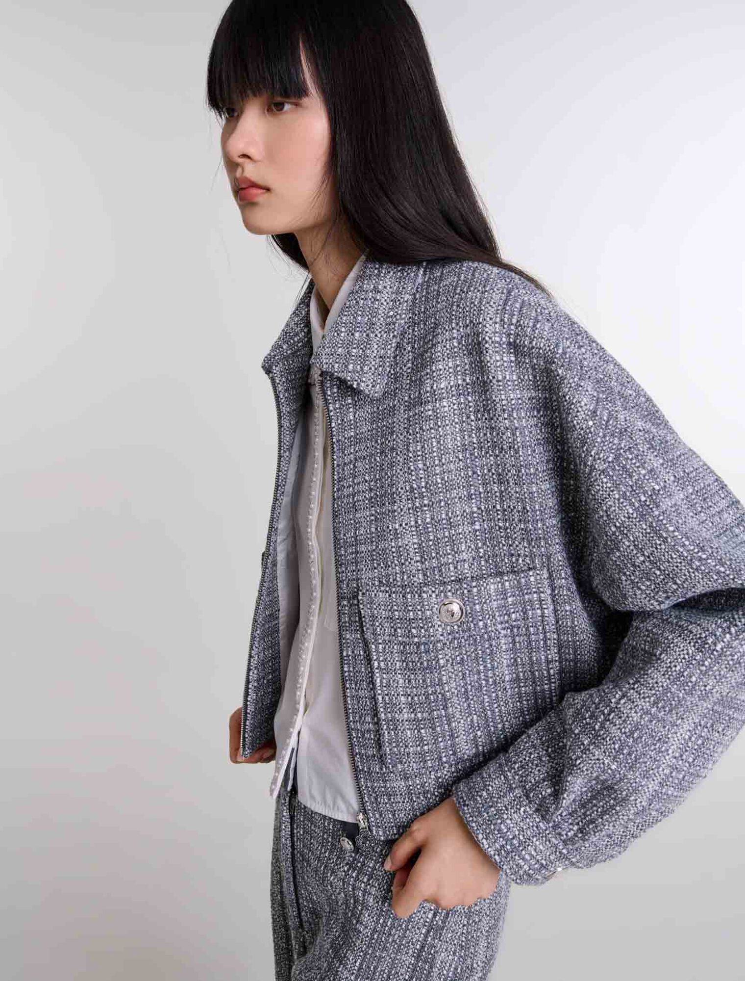 Kurzer Blouson aus Tweed