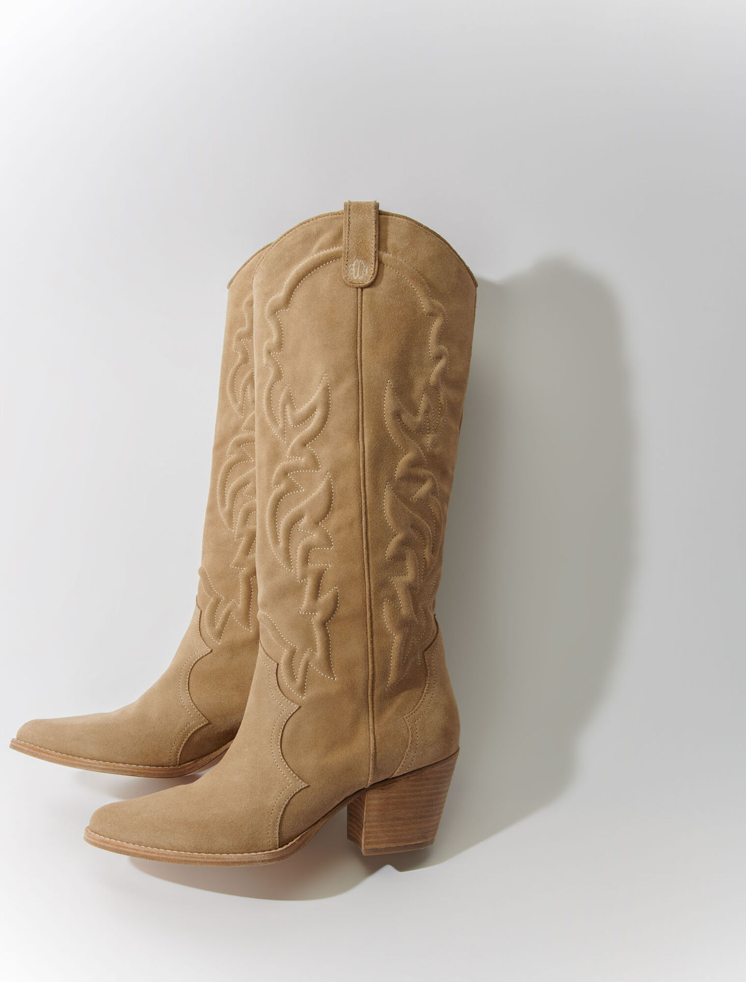 Cowboy-Stiefel, besticktes Leder