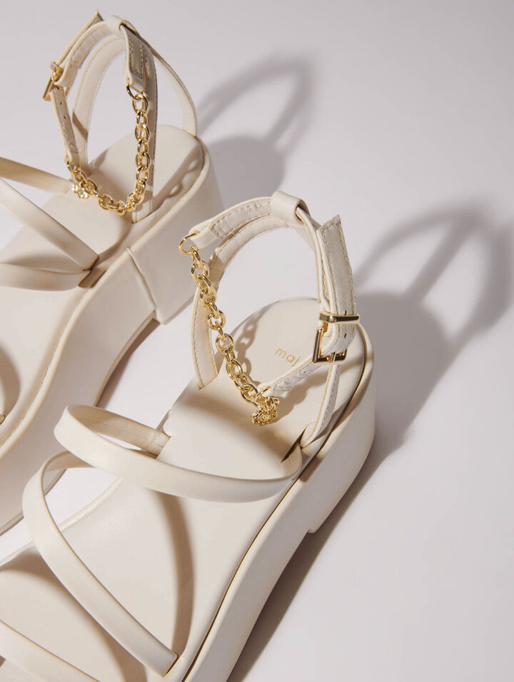 Keilsandalen aus Leder