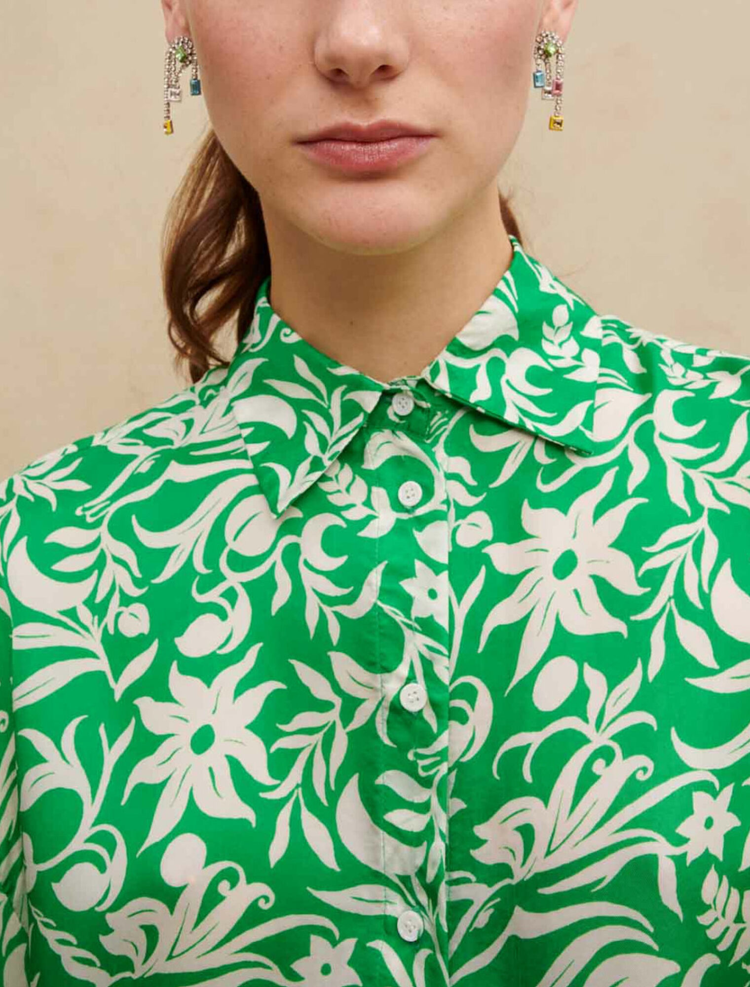 Bedrucktes Satinhemd