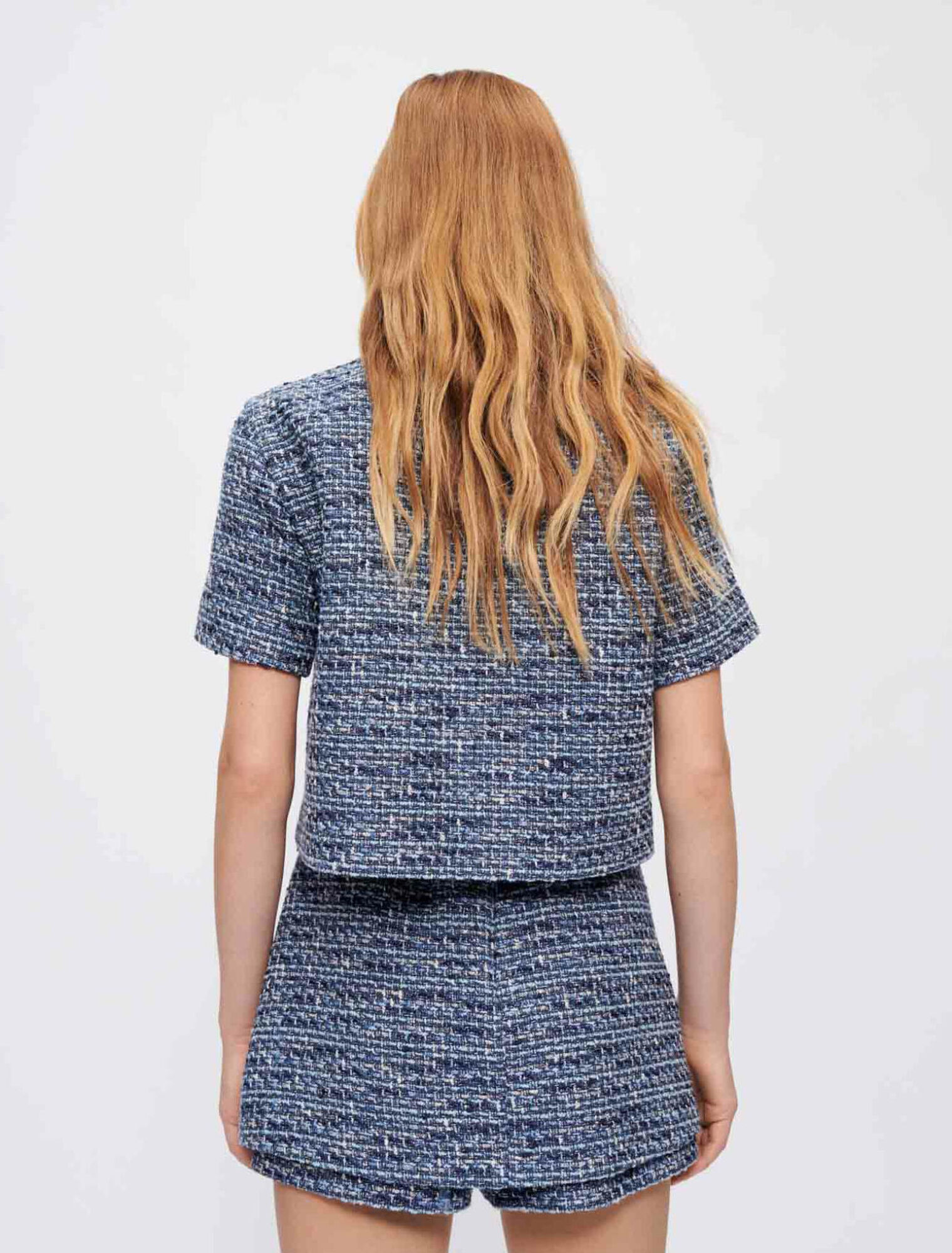 Hemdbluse aus meliertem Tweed