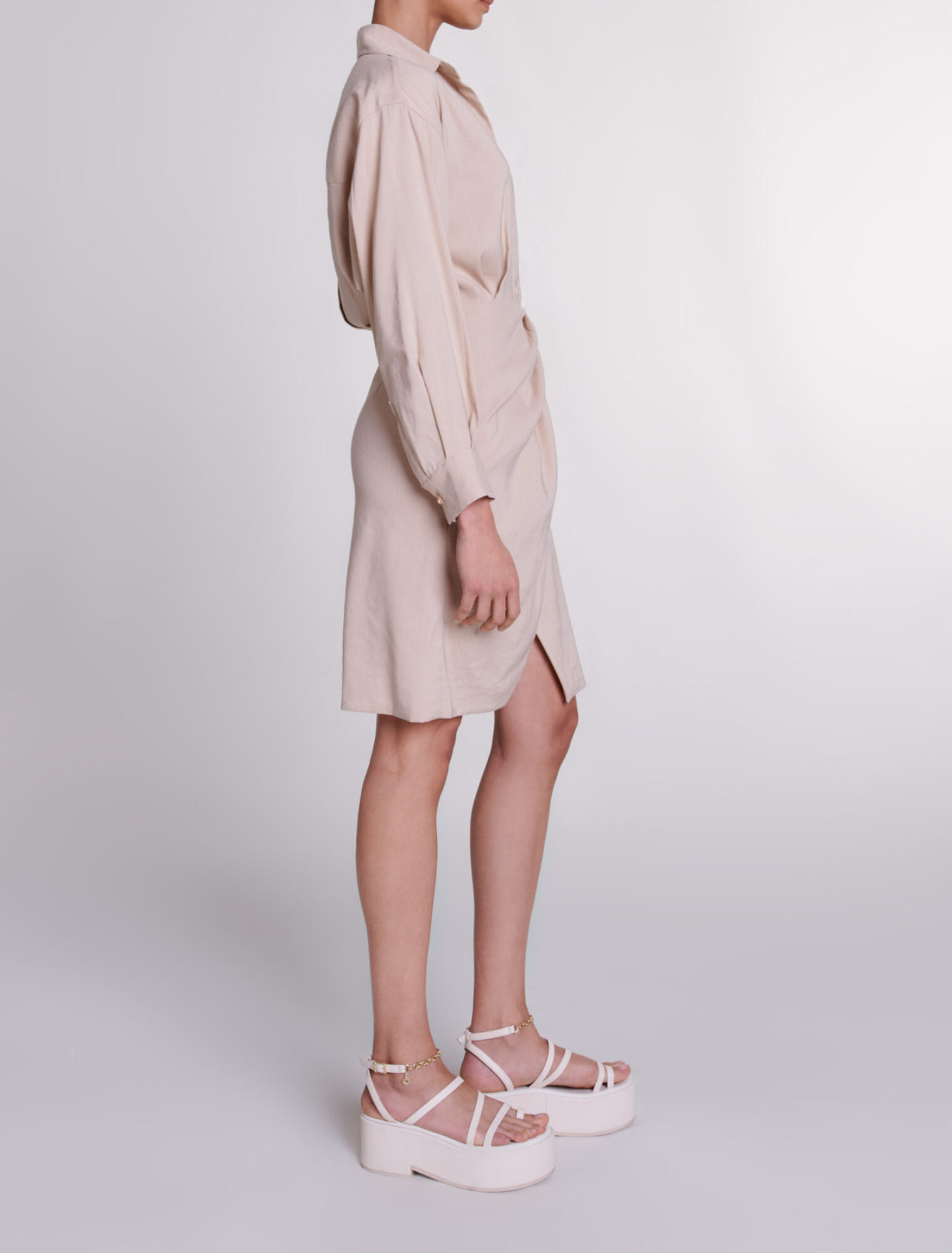 Midi-Kleid aus Leinen