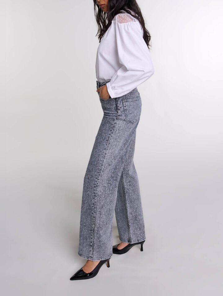 Jeans mit Strassbesatz