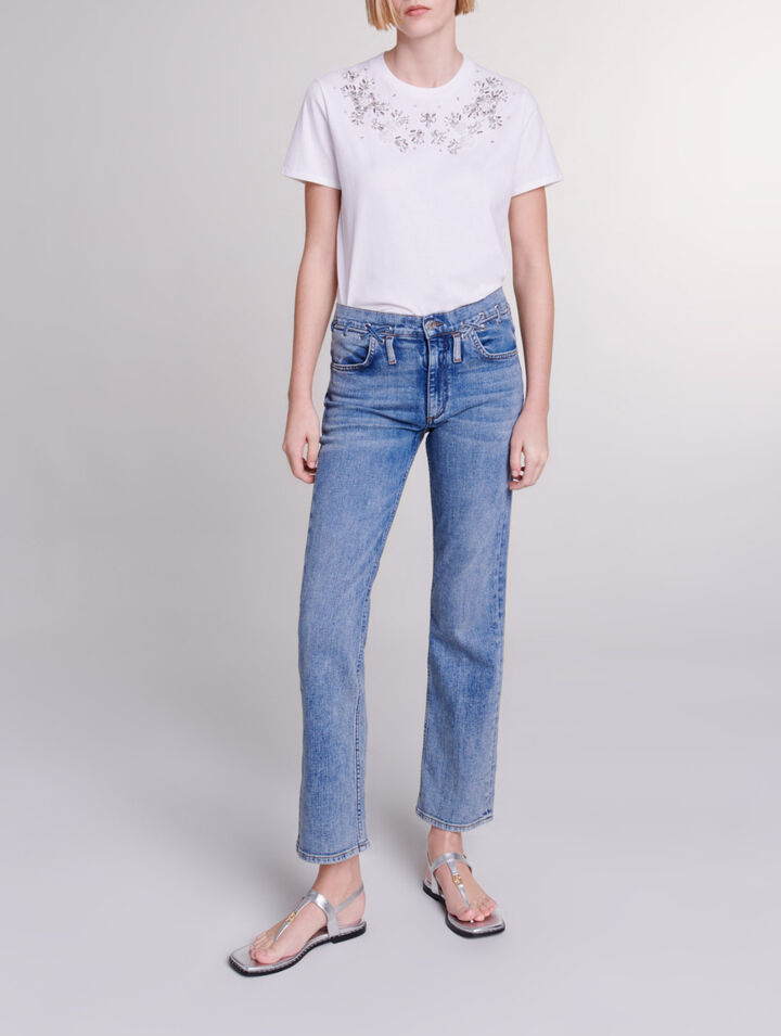 Jeans mit Flechtdetails