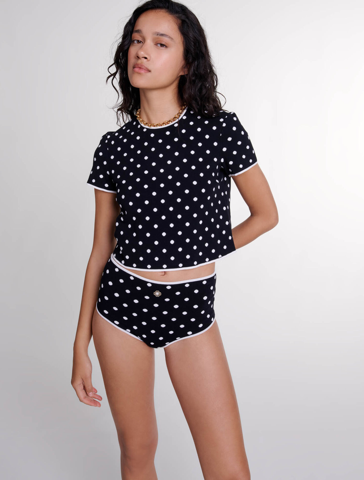 Kurze Hose aus Jacquard-Strick 