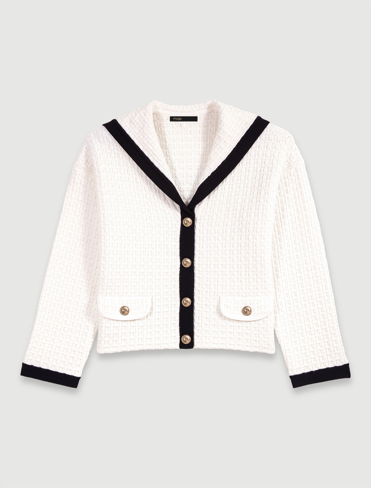 Kontrastreicher Cardigan mit Kragen