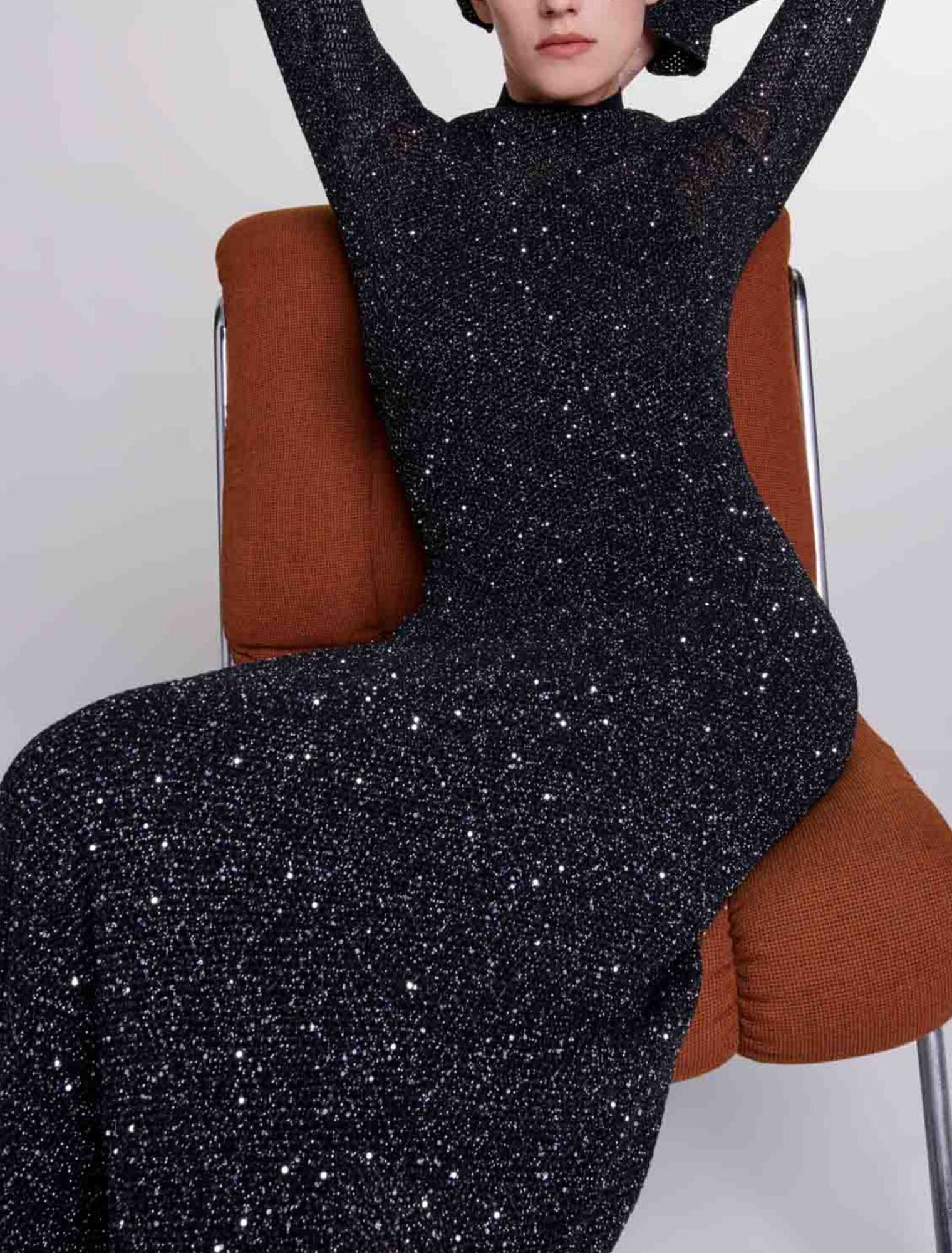Langes Strickkleid