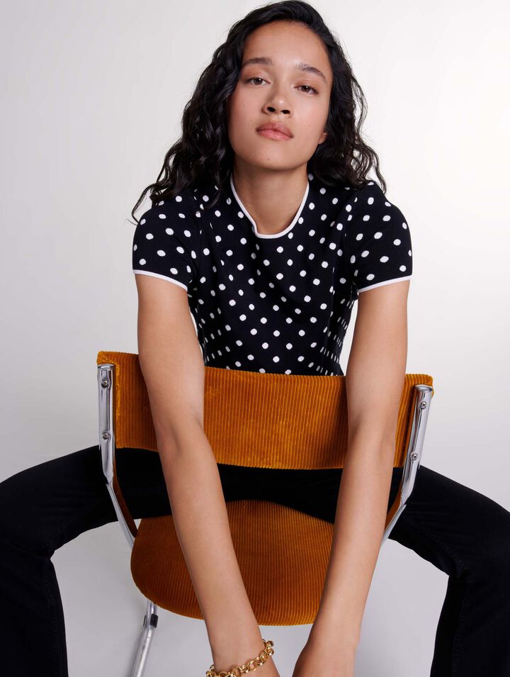 Top aus Jacquard-Strick 