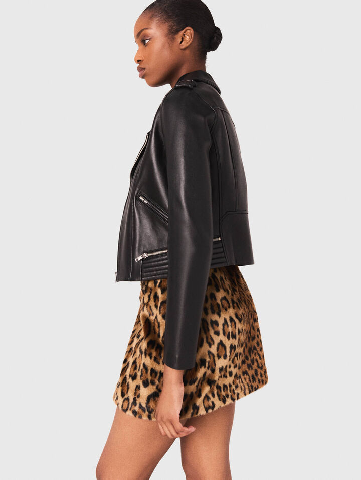 Leather biker jacket