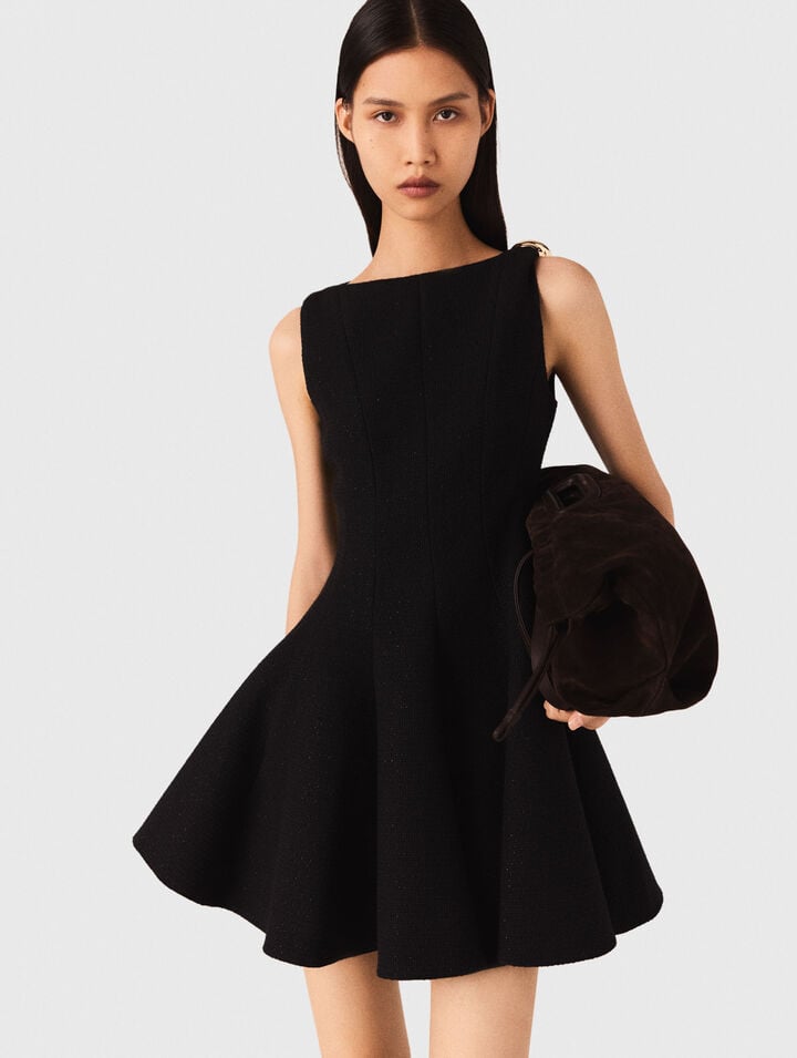 Kurzes ausgestelltes Tweedkleid