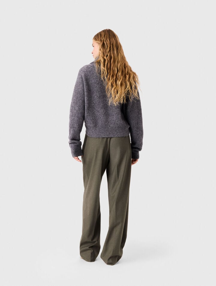 Yak-Pullover mit Zip-Kragen