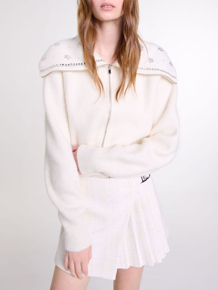 Plissierter Hosenrock aus Tweed