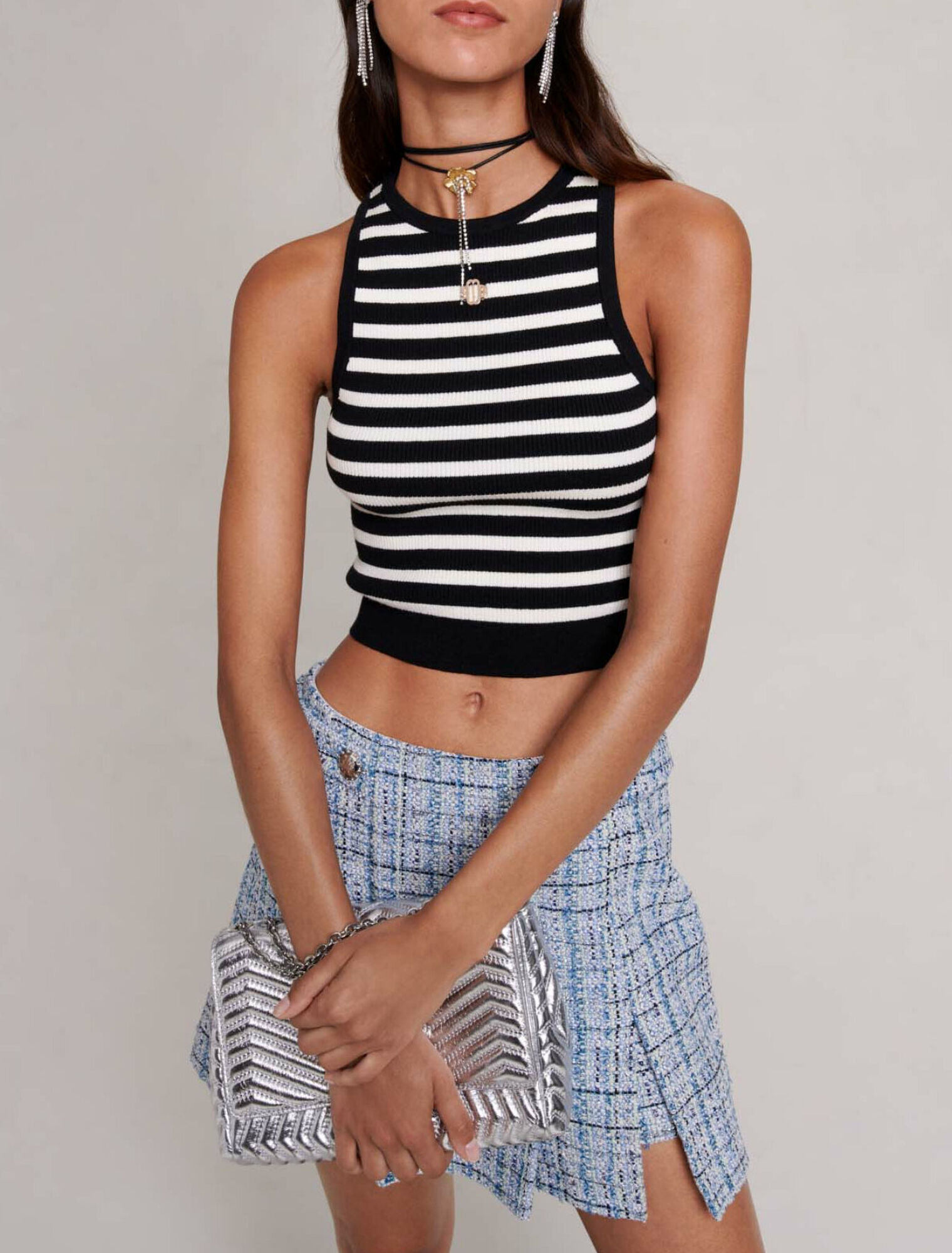 Kurzes gestreiftes Top