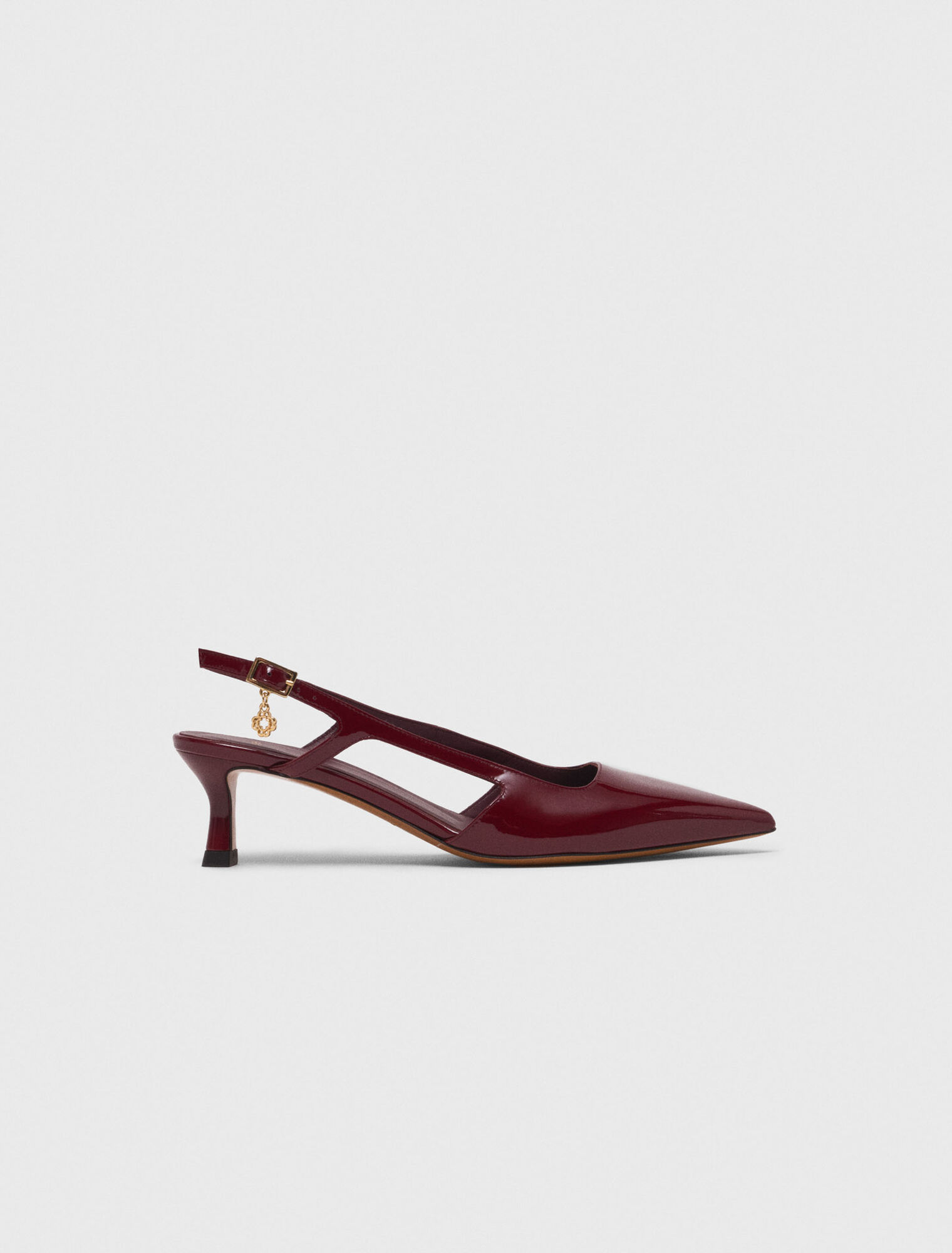 Slingback-Pumps aus Lackleder