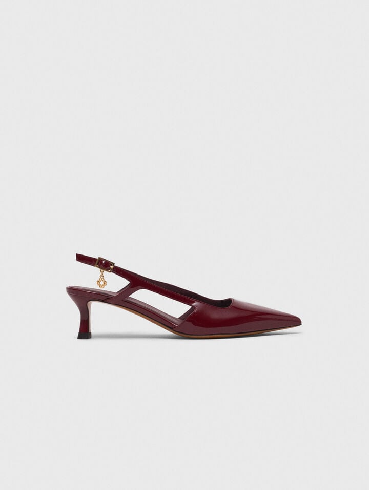 Slingback-Pumps aus Lackleder