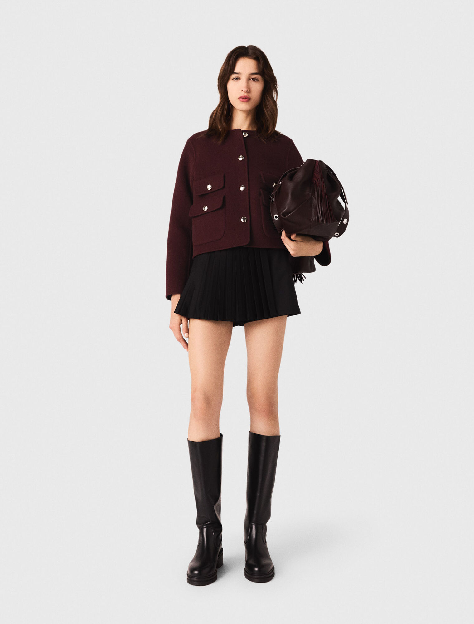 Gerade, plissierte Shorts