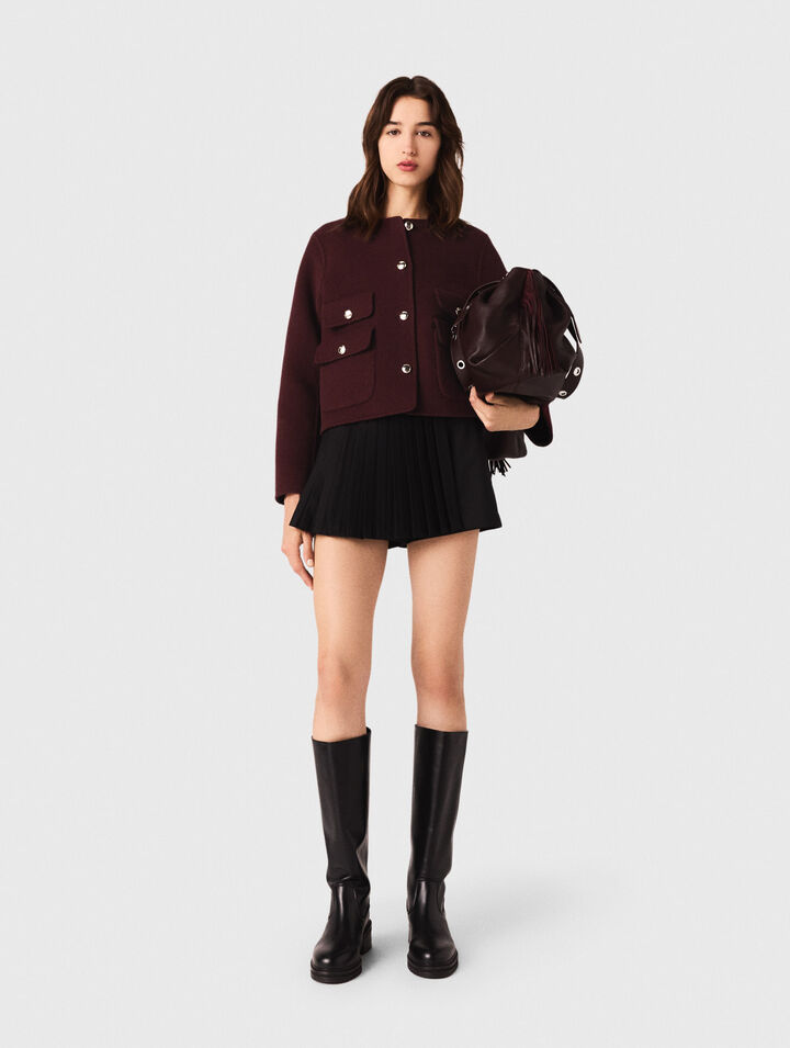 Gerade, plissierte Shorts
