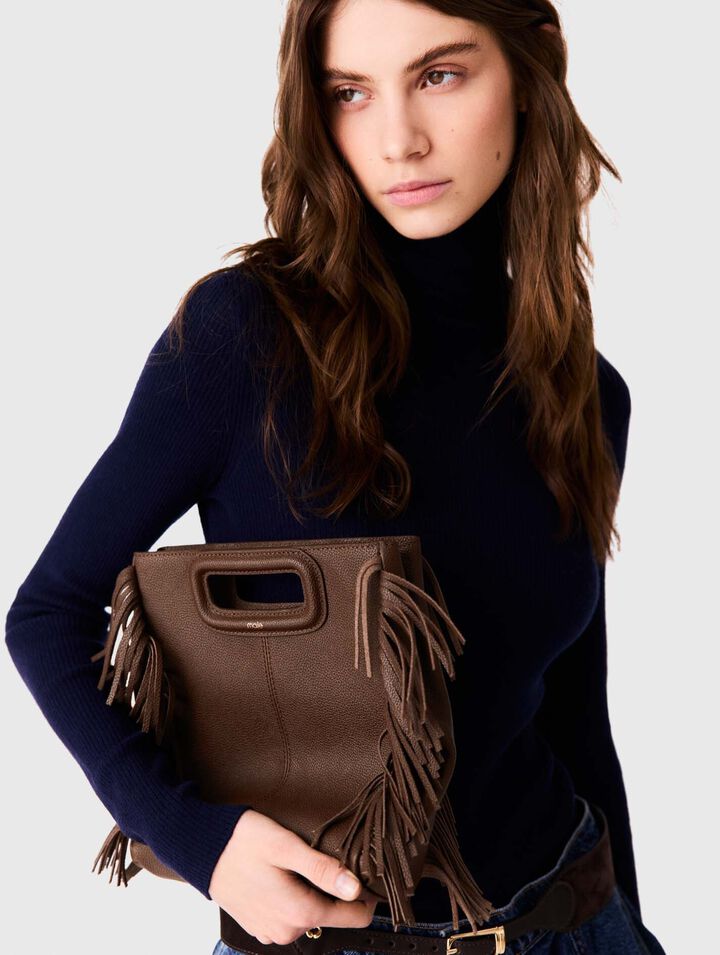 M-Tasche aus genarbtem Leder